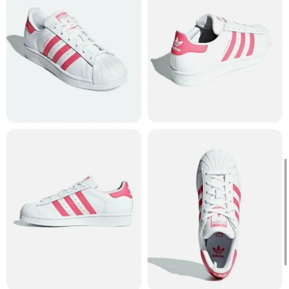 Adidas Youth Original Superstar J Leather White Pink Big Kids CG6608